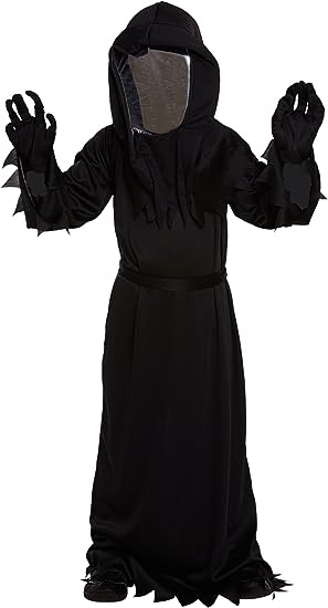Children's Death with Mirrored Mask Halloween Costume For Large / 10-12 Years