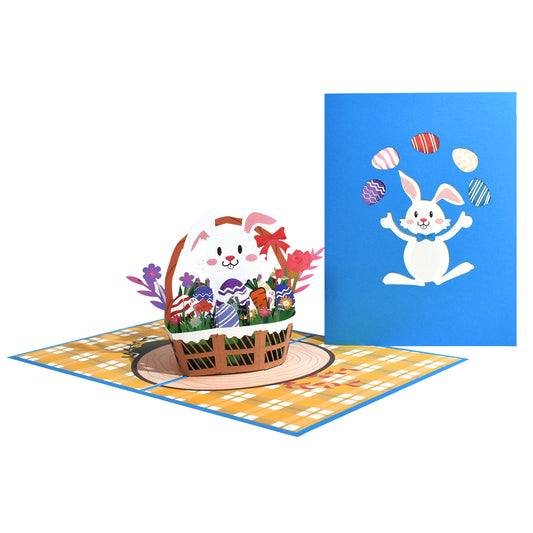 Bunny Basket Surprise 3D Pop Up Easter Card