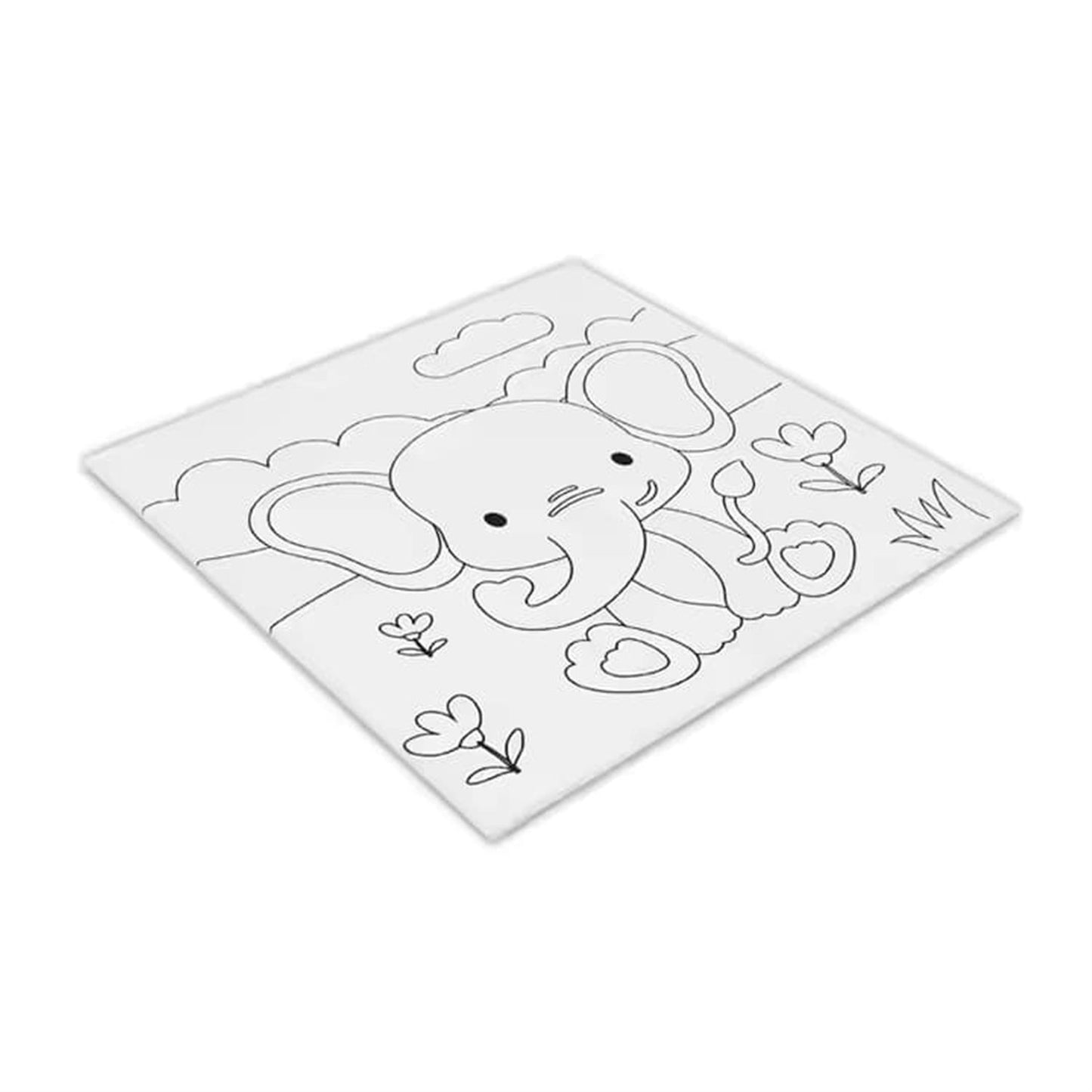 15 x 15cm Pre Drawn Outline Canvas Paint For Kids