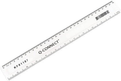 Pack of 10 Acrylic Shatter Resistant Ruler 30cm Clear
