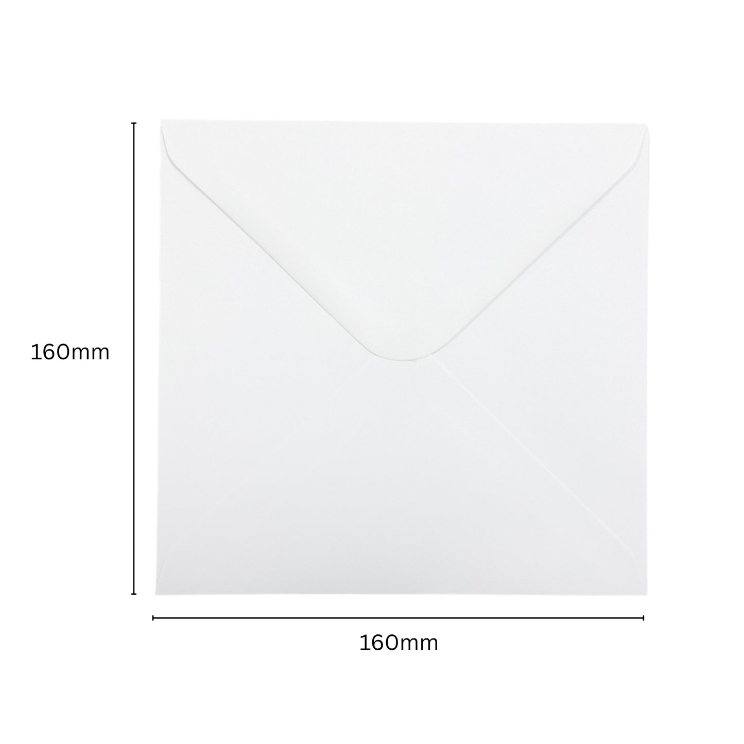 Pack of 50 White 100gsm 160x160mm Gummed Envelopes
