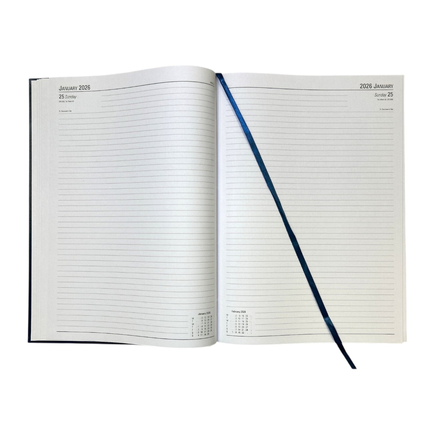 Janrax 2026 A4 2 Pages Per Day Blue Desk Diary