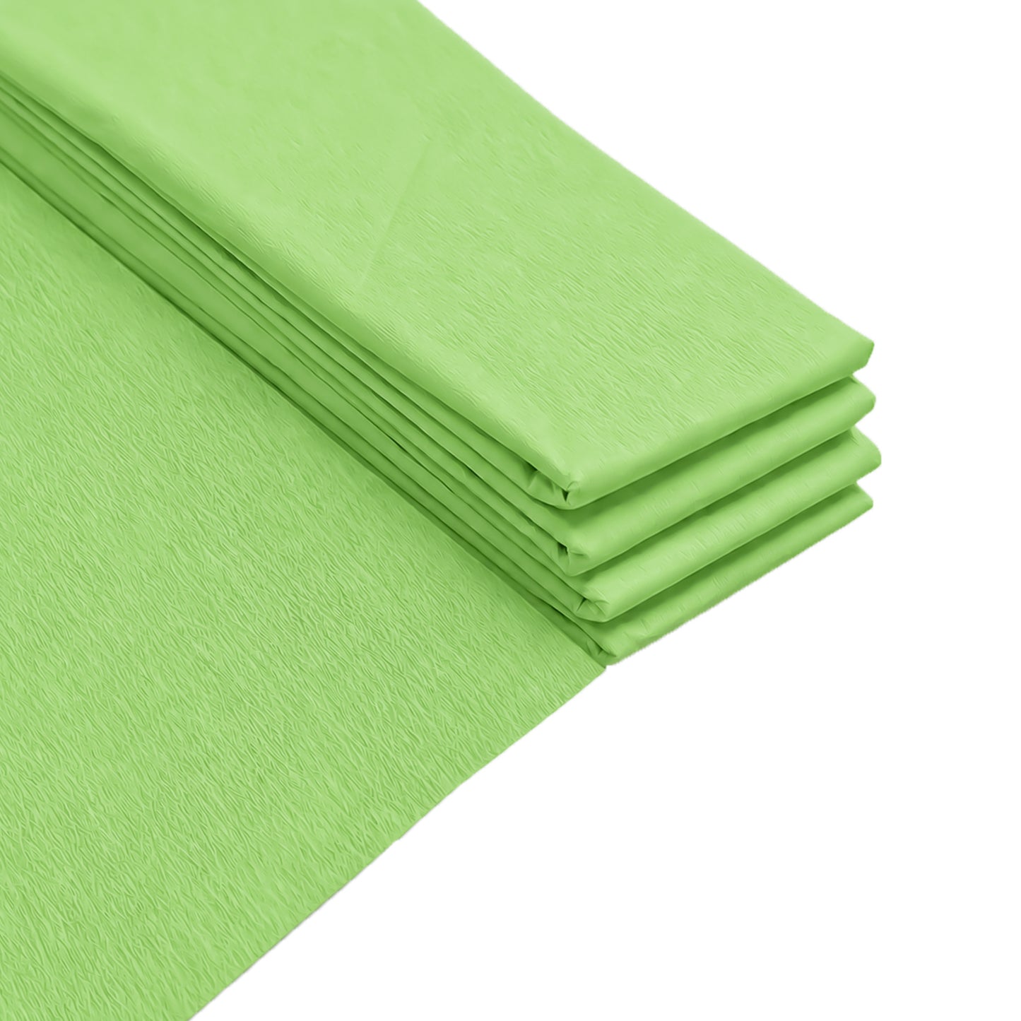 Pack of 10 Light Green Crepe Paper Sheets 50cm x 2m 17GSM 35% Stretch Craft Paper