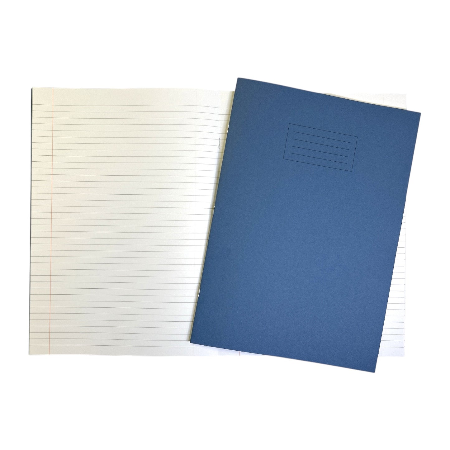 Janrax A4+ Dark Blue 48 Page Feint Ruled and Margin Exercise Book WF Paper with 225gsm Manilla Cover 240x340mm Workbook