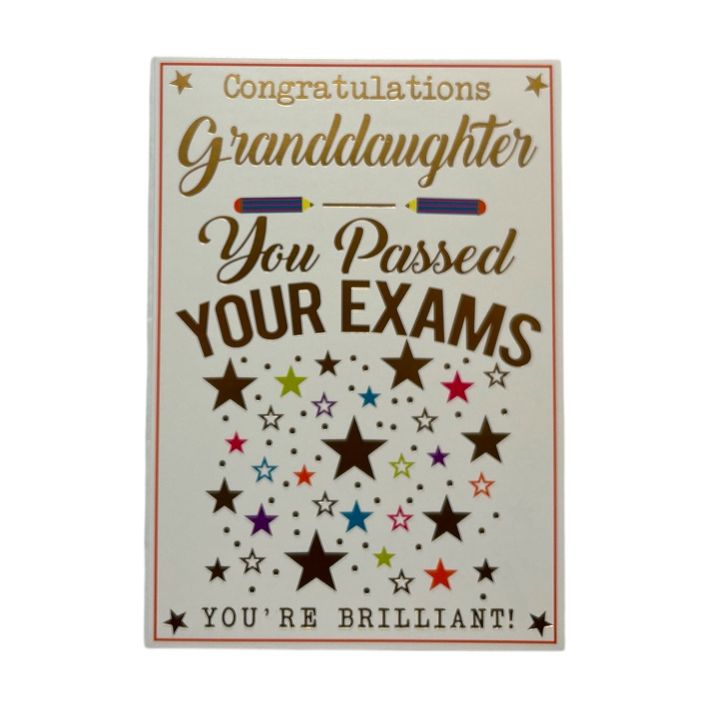 To Granddaughter You Passed Your Exam Stars Design Congratulations Card