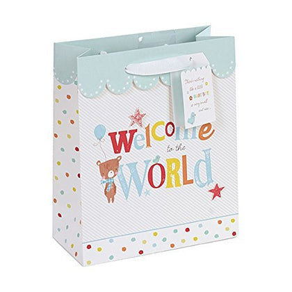 Medium-Candy Creatures Baby Boy Welcome to The World Medium Gift Bag