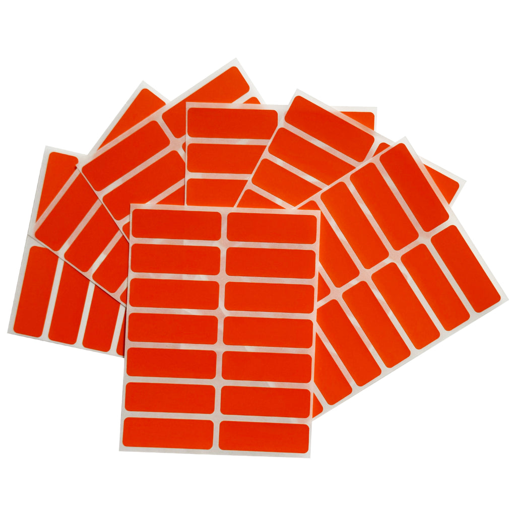 Pack of 98 Orange 12x38mm Rectangular Labels - Adhesive Stickers ...