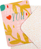 Mother's Day Open Thank You Card Embossed Foliage Design