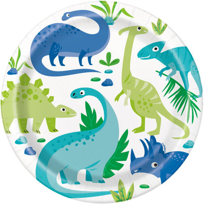 Pack of 8 Blue & Green Dinosaur Round 9