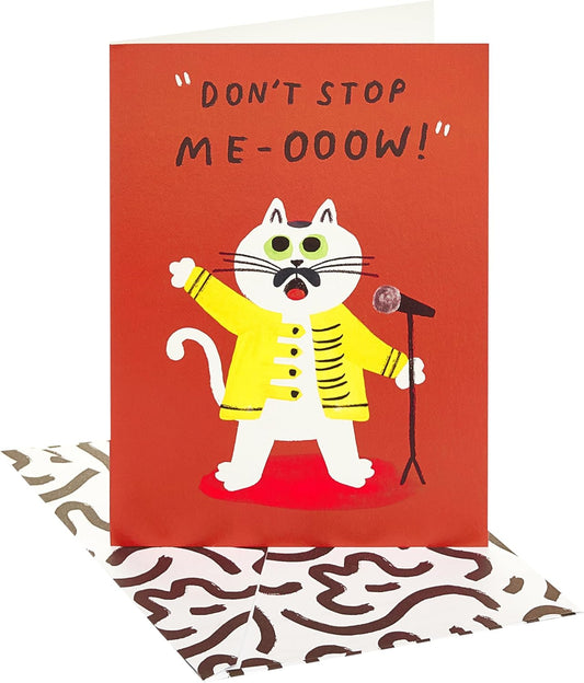 Freddie Mercury Cat Design Blank Card for All Occasions