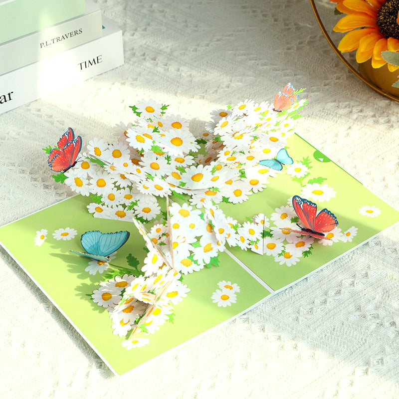 Daisy Butterfly 3D Pop Up Greeting Card