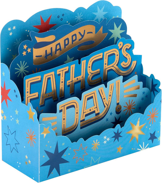 3D Pop Up Bright Stars Design Dad Father's Day Paper Wonder Card