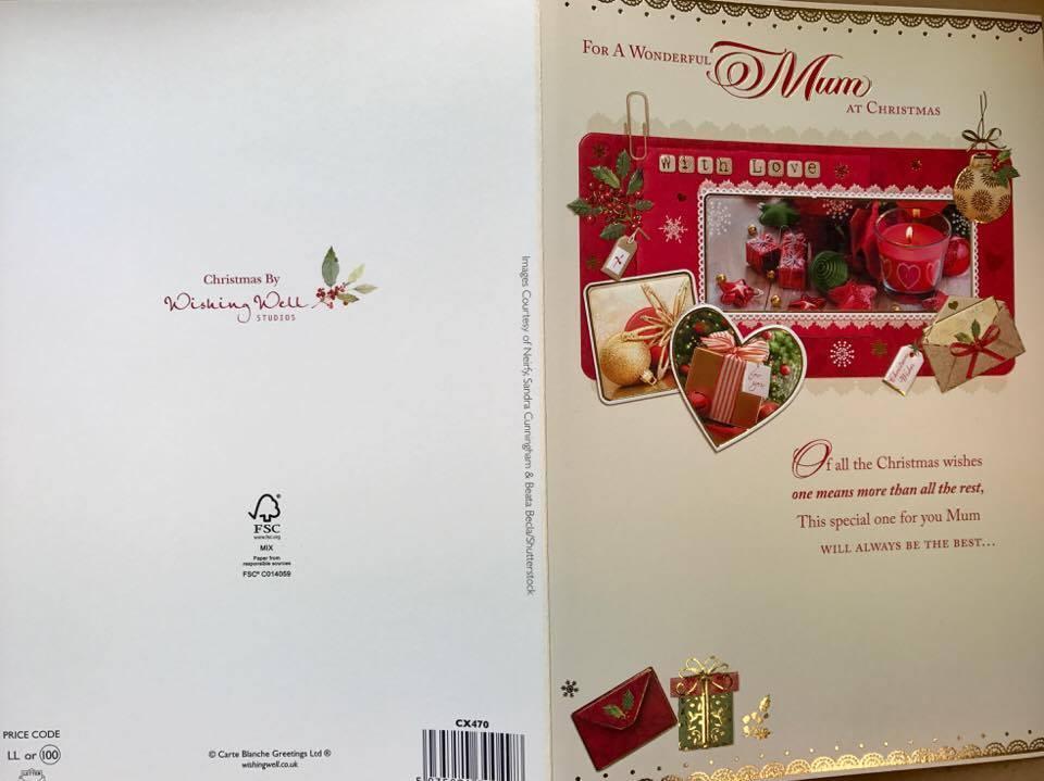 Nice Verse Gold Foil Quality New Xmas Greeting Card - MUM AT CHRISTMAS 