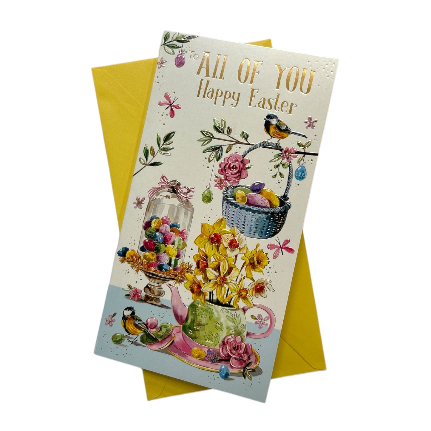 To All Of You Chicks And Eggs Floral Design Easter Card