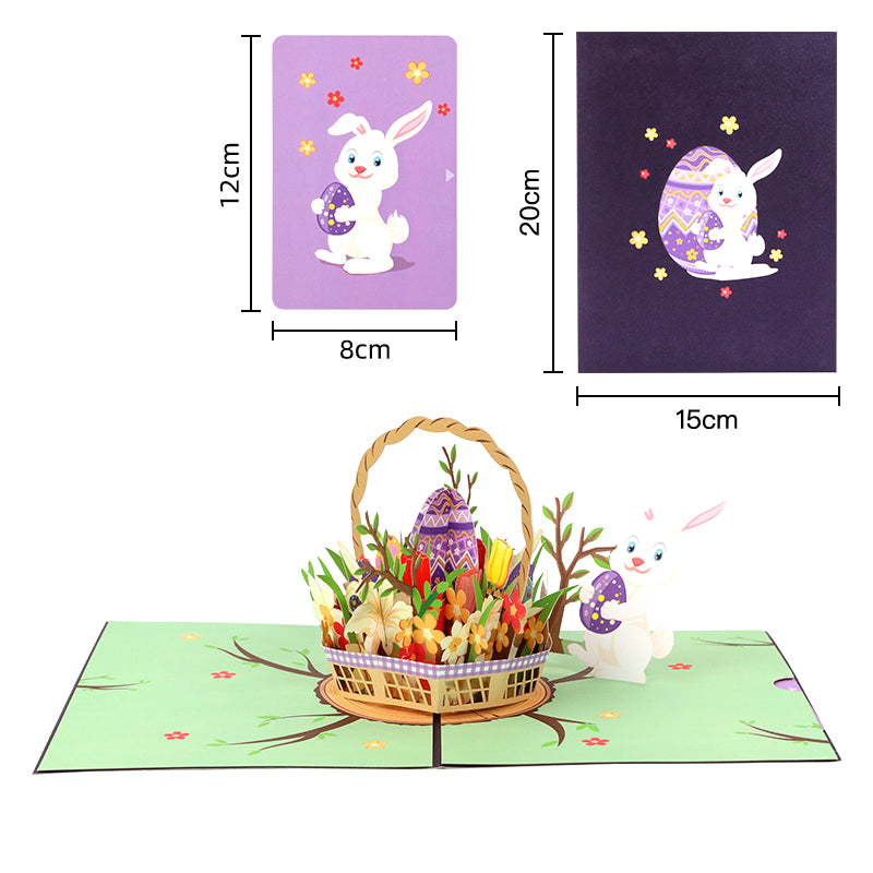Bunny’s Basket of Cheer 3D Pop Up Easter Card