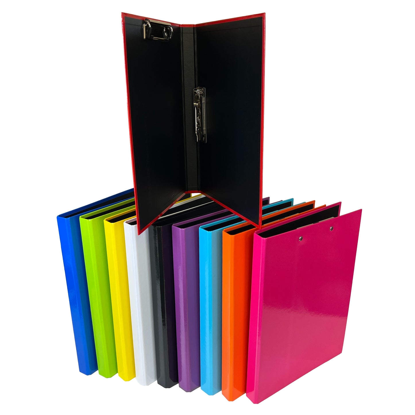 Pack of 10 Pink A4 Clipboard Document Clamp File Folders