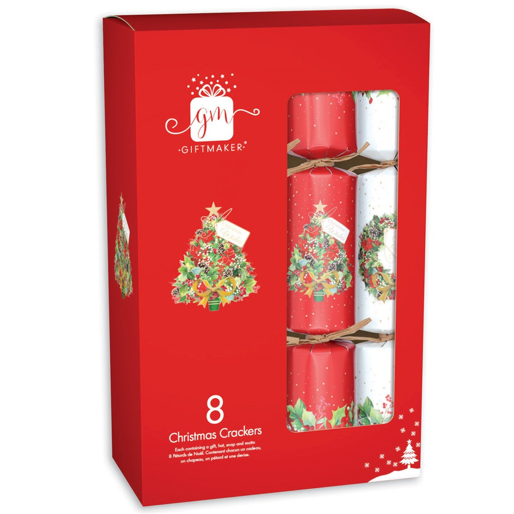 Pack of 8 12" Foliage Family Christmas Dinner Crackers
