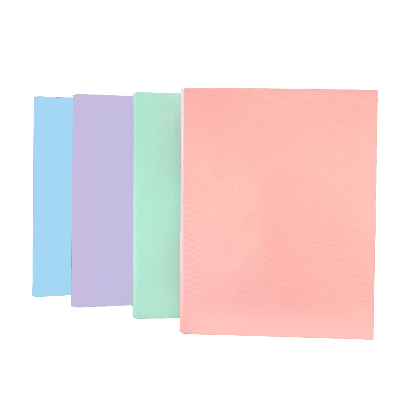 Pack of 4 A4 Assorted Pastel Coloured Paper Over Board Ring Binders by Janrax