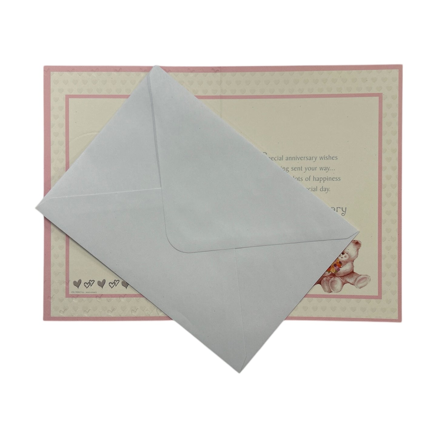 Daughter & Son-in-law Cute Teddies In Pink Heart Anniversary Card