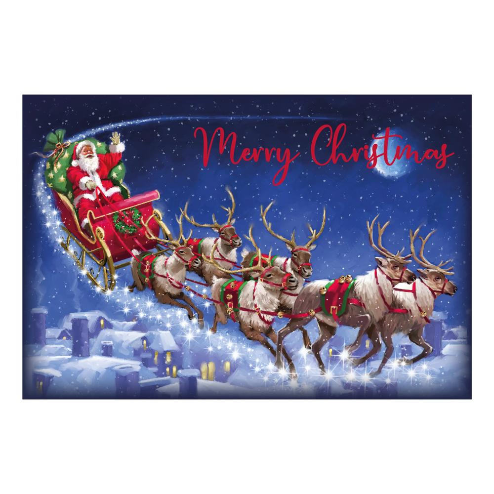 Pack of 10 Flying Santa Oblong Christmas Nested Boxes