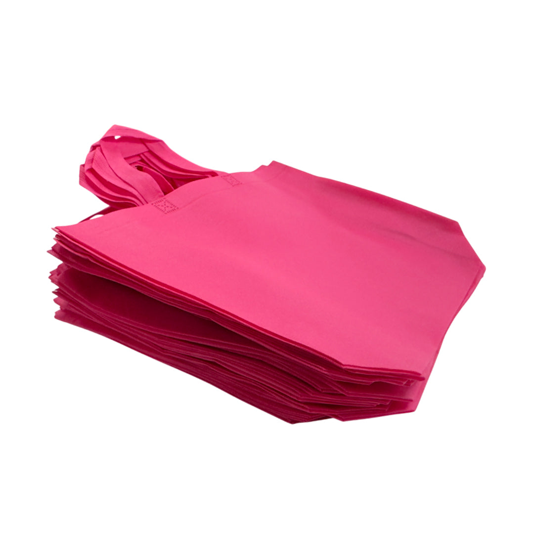 Pack of 100 Pink Coloured 40x30x10cm Non-Woven Bags with Handle