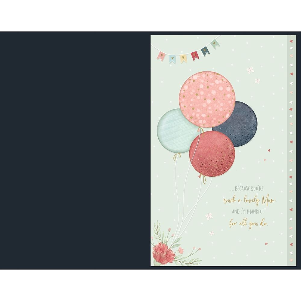 Cake and Balloon Design Special Mum Large Birthday Card
