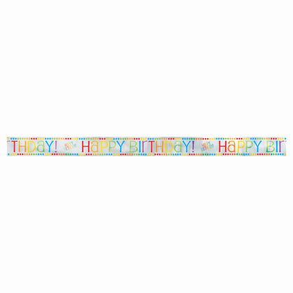 12ft Long Fold Foil Rainbow Birthday Banner