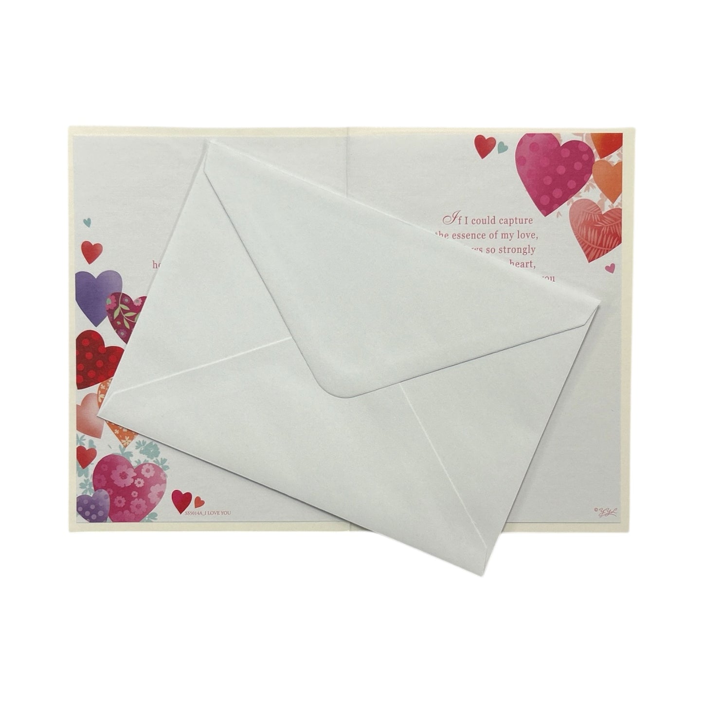 I Love You So Much Colourful Hearts Design Open Card