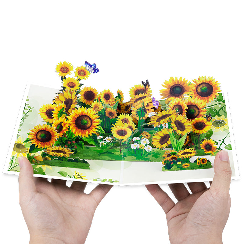 Golden Glow Sunflower 3D Pop Up Greeting Card