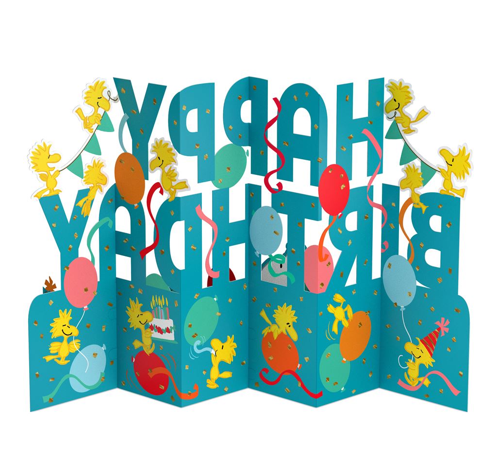 Banner Design Peanuts Snoopy 3D Pop Up Happy Birthday  Card