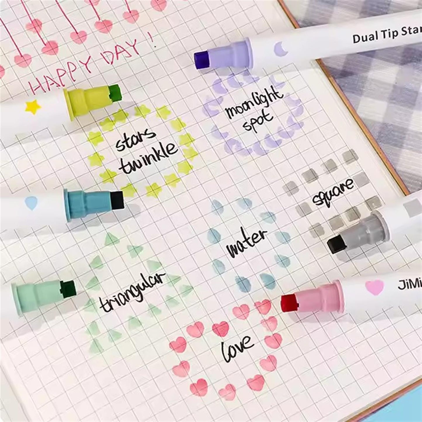 Pack of 6 Dual Tip Stamp Markers