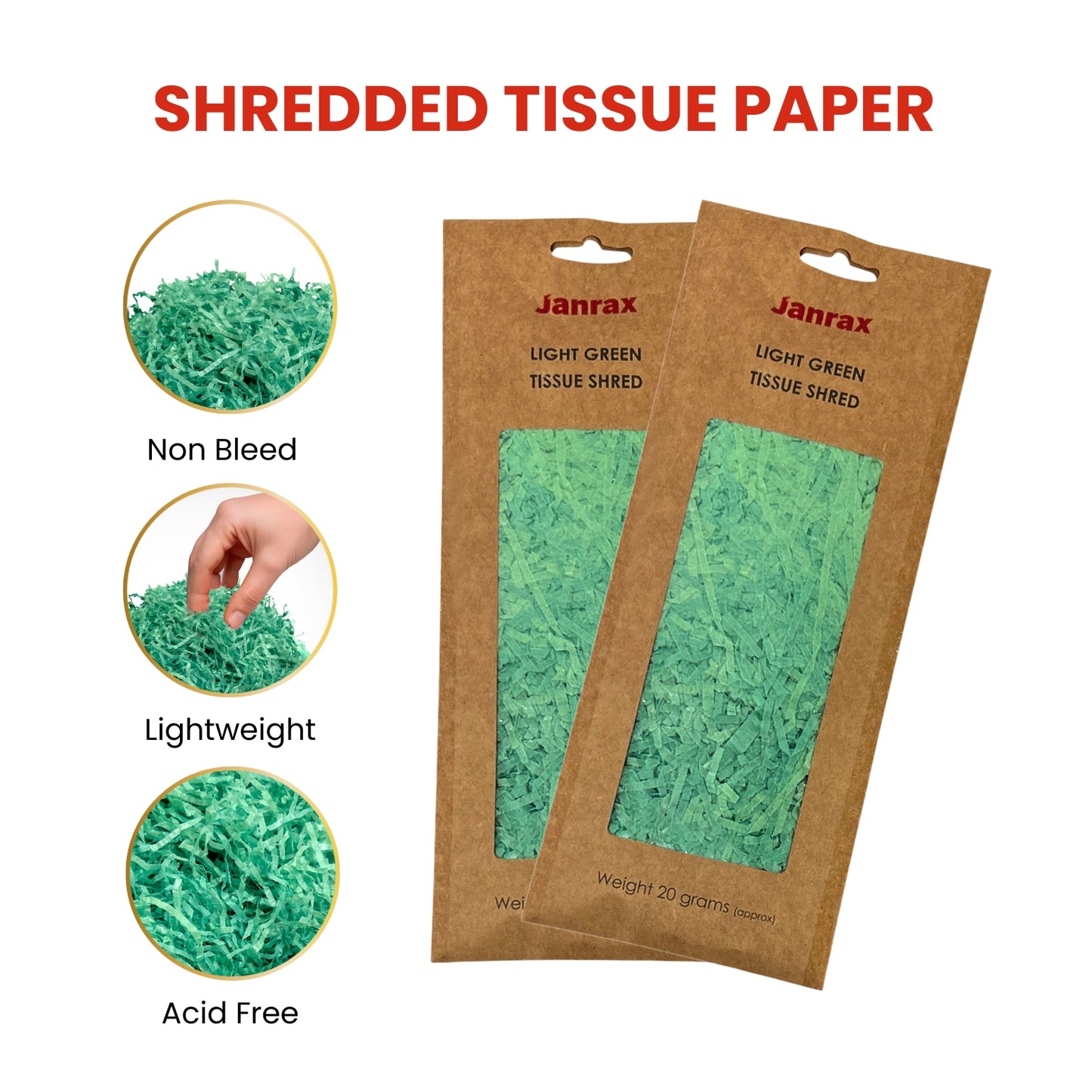 Light Green Tissue Shred 20g