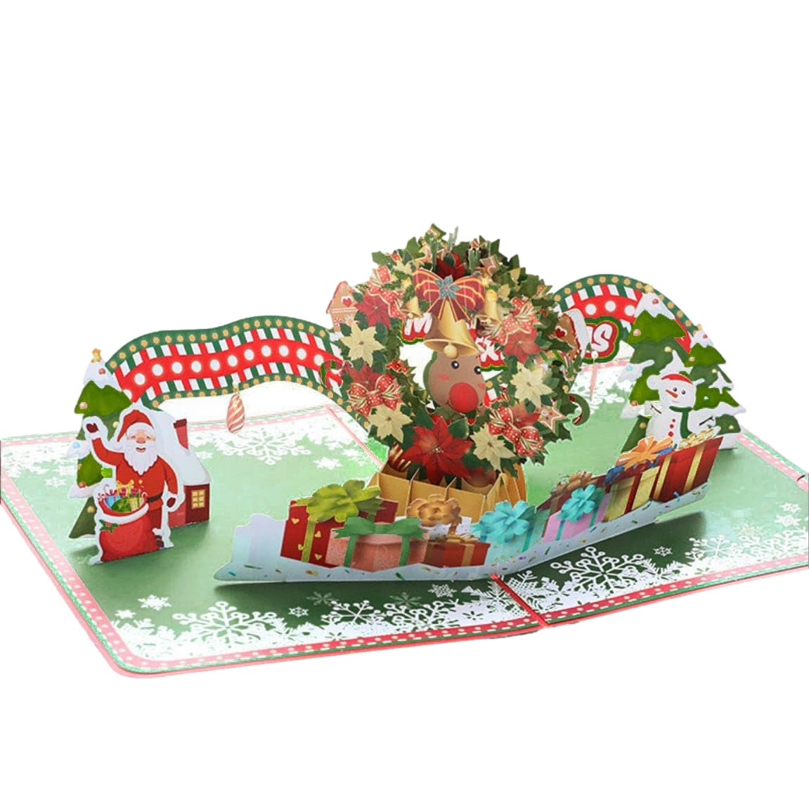 Santa’s Wreath of Joy 3D Pop Up Christmas Card