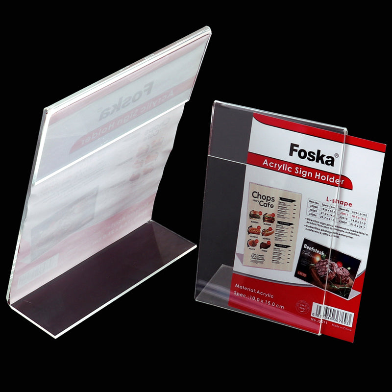 A6 Rack Label A6 Vertical Design L-Shape Transparent Acrylic Label Sign Holder ...
