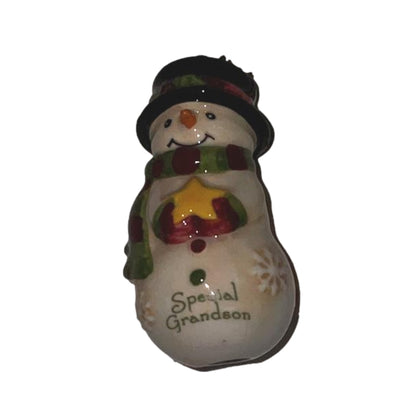 Personalised snow man - Christmas decorations - Gift ornament - Special Grandson