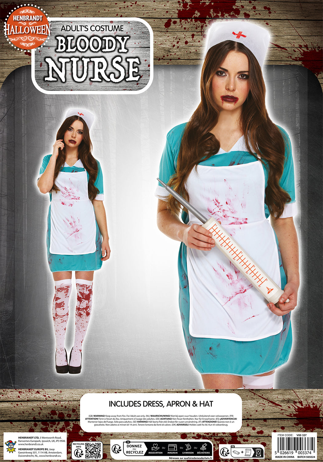 Adult Bloody Nurse Fancy Dress Up Costume