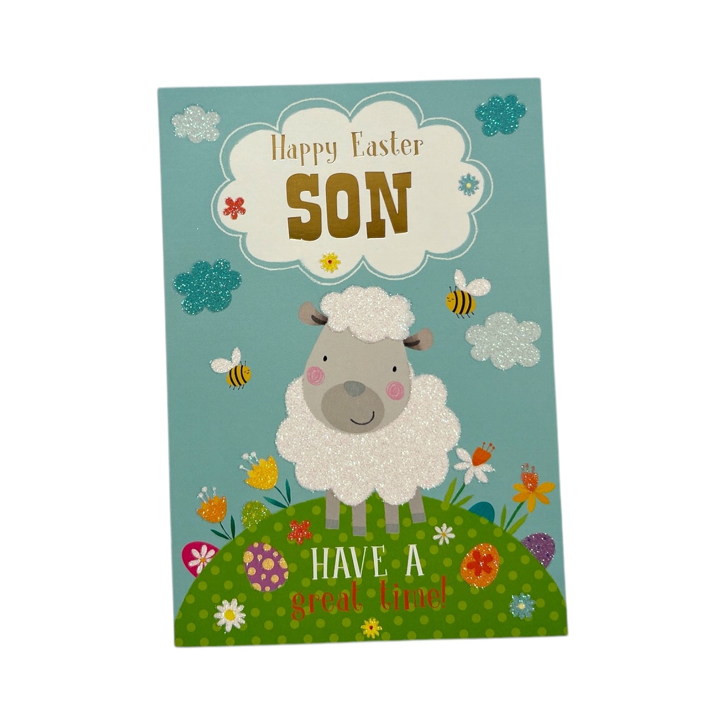 For Son Cute Lamb with Bees Design Easter Card