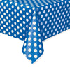 Royal Blue Dots Rectangular Plastic Table Cover, 54"x108"