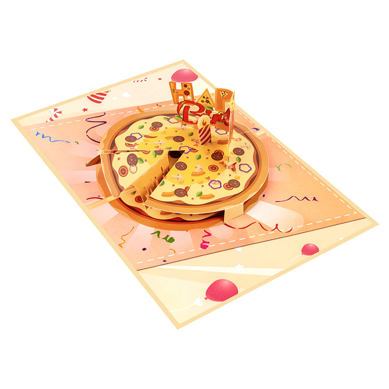 Slice of Celebration 3D Pizza Pop Up Birthday Card