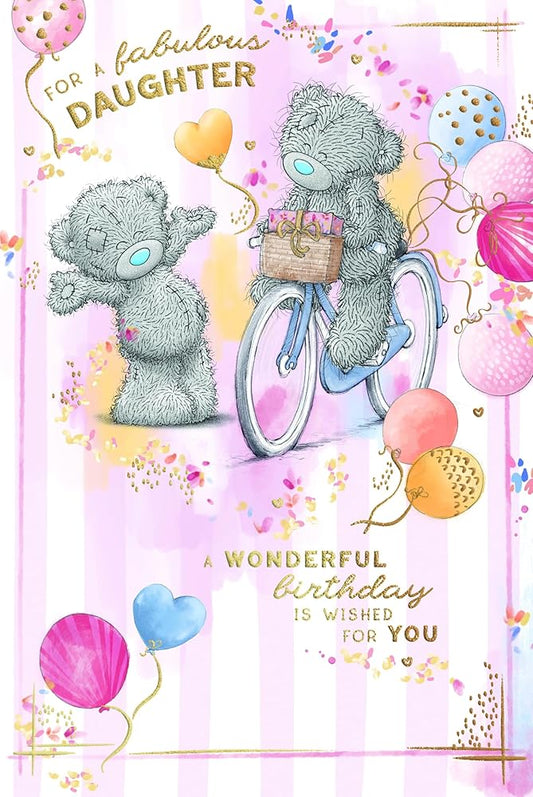 Bear On Bicycle Fabulous Daughter Birthday Card