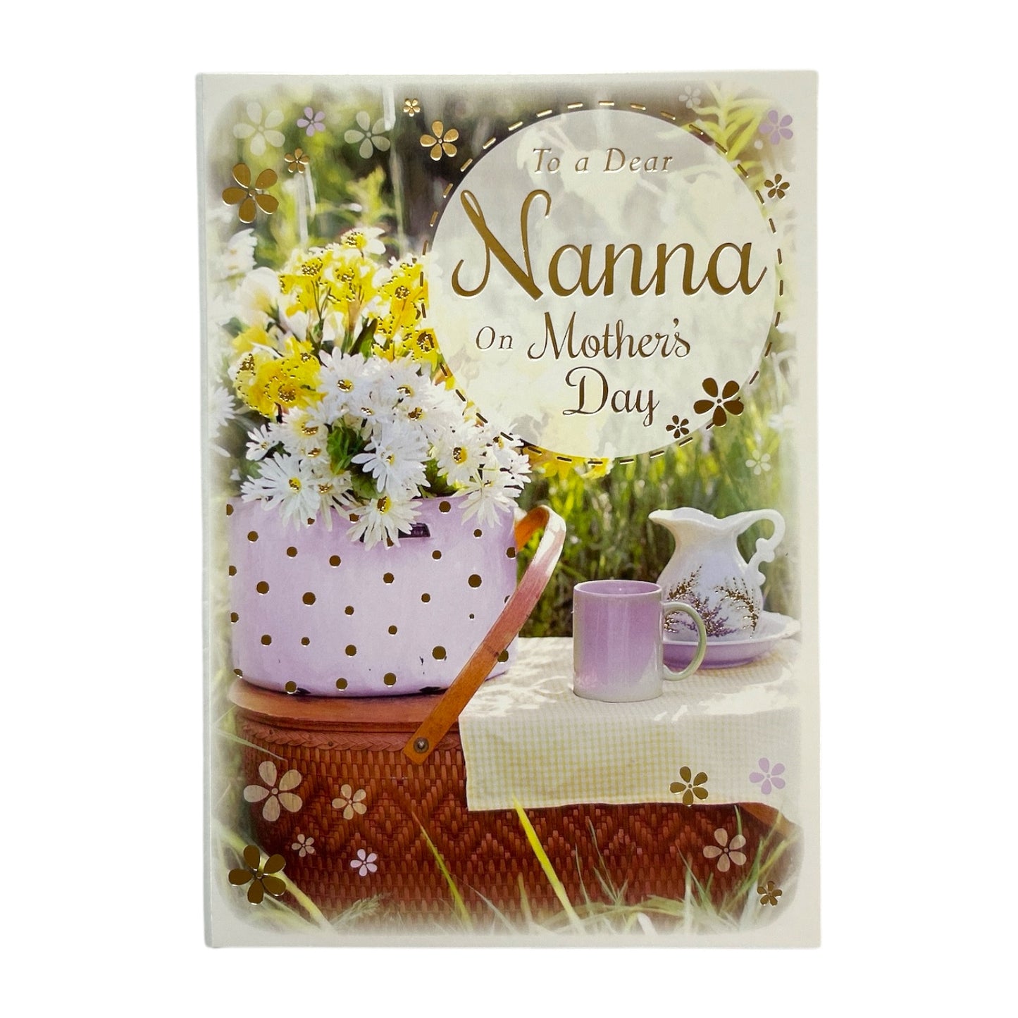 To Dear Nanna Basket of Yellow and White Flowers Design Mother's Day Card