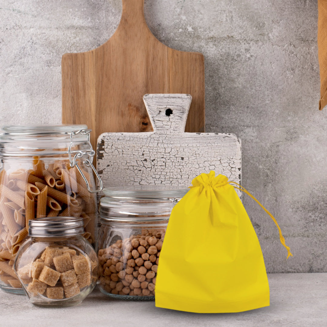 Pack of 25 Red Coloured 21x29cm PEVA Frosted Drawstring Bags