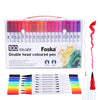 Pack of 100 Assorted Colour Dual Tip Brush Pens