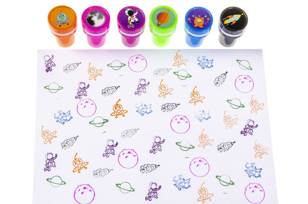 Pack of 24 Space Stamps - Party Bags Rewards Crafting Activities