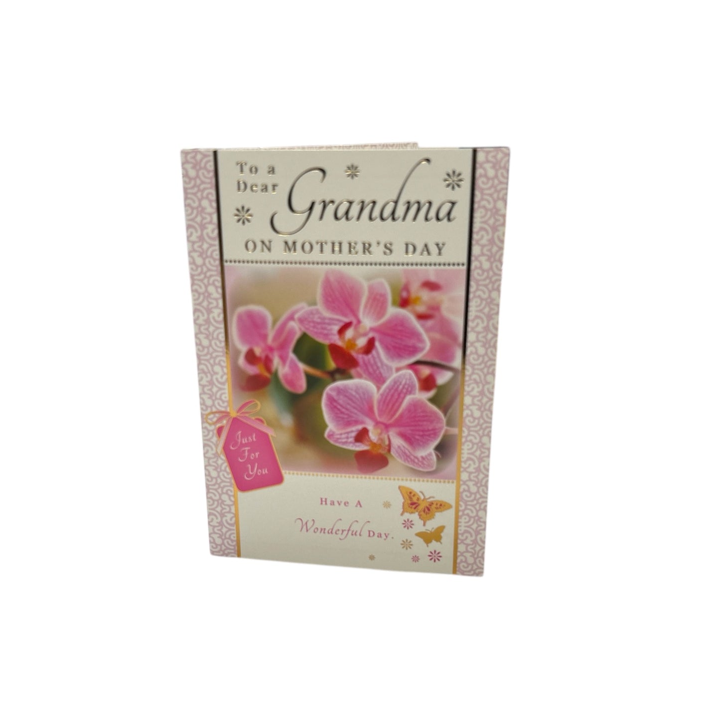 To Dear Grandma Pink Orchid Flowers Design Mother's Day Card