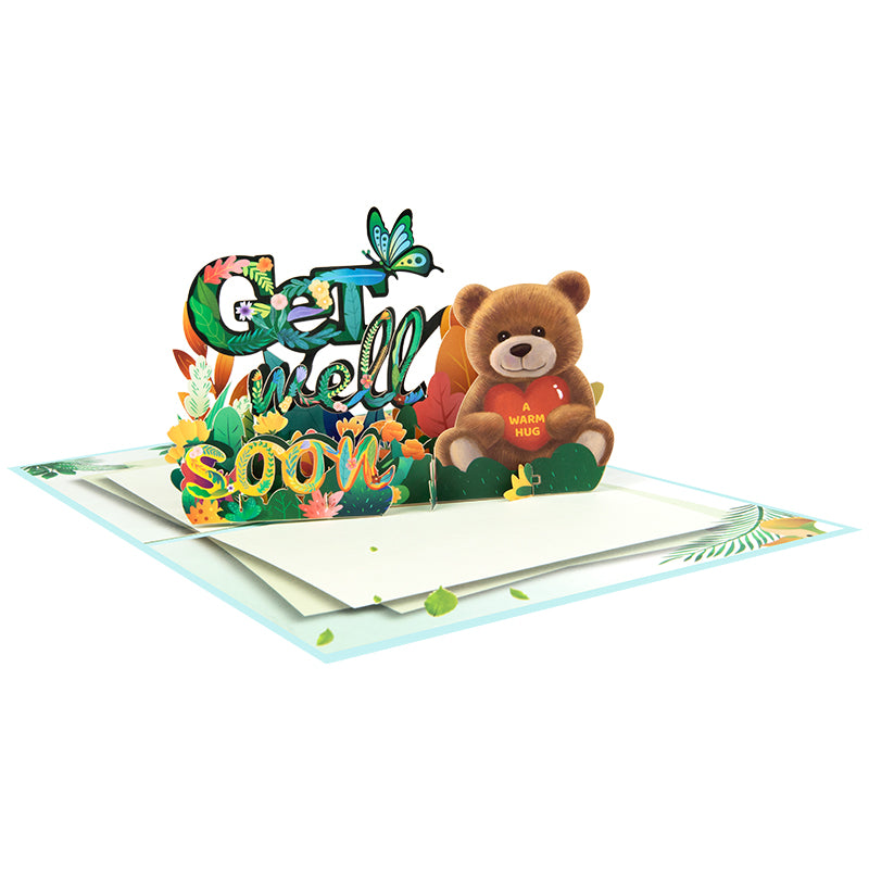 Bear Hugs 3D Pop Up Get Well Soon Card