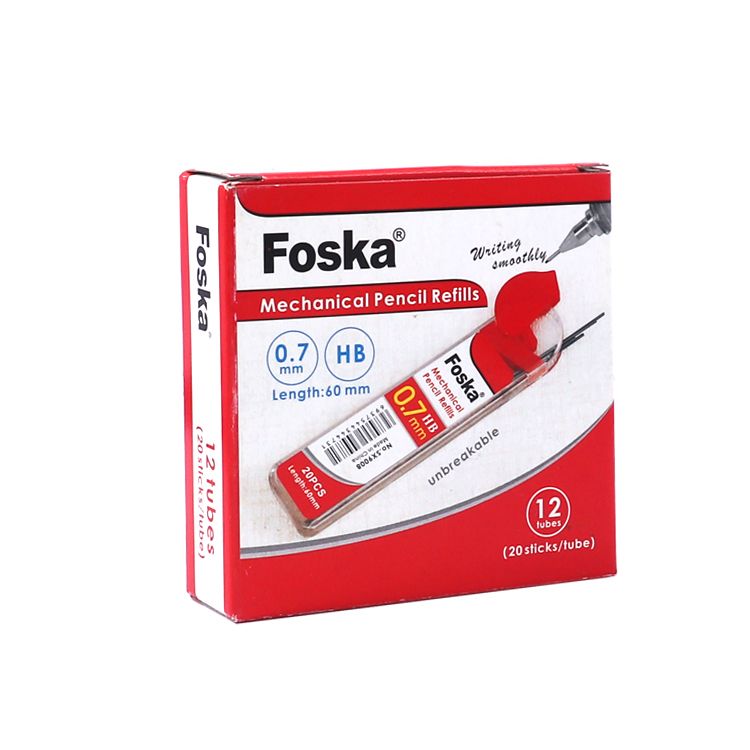 Single Tube of 20 0.7mm Mechanical Pencil HB Black Lead Refills