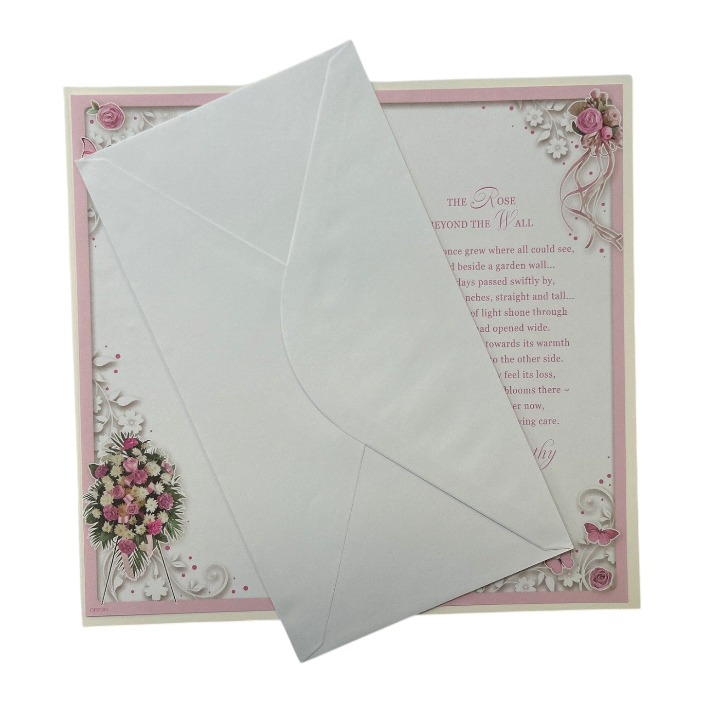 On The Loss of Your Nan Embossed Flowers Design Sympathy Opacity Card
