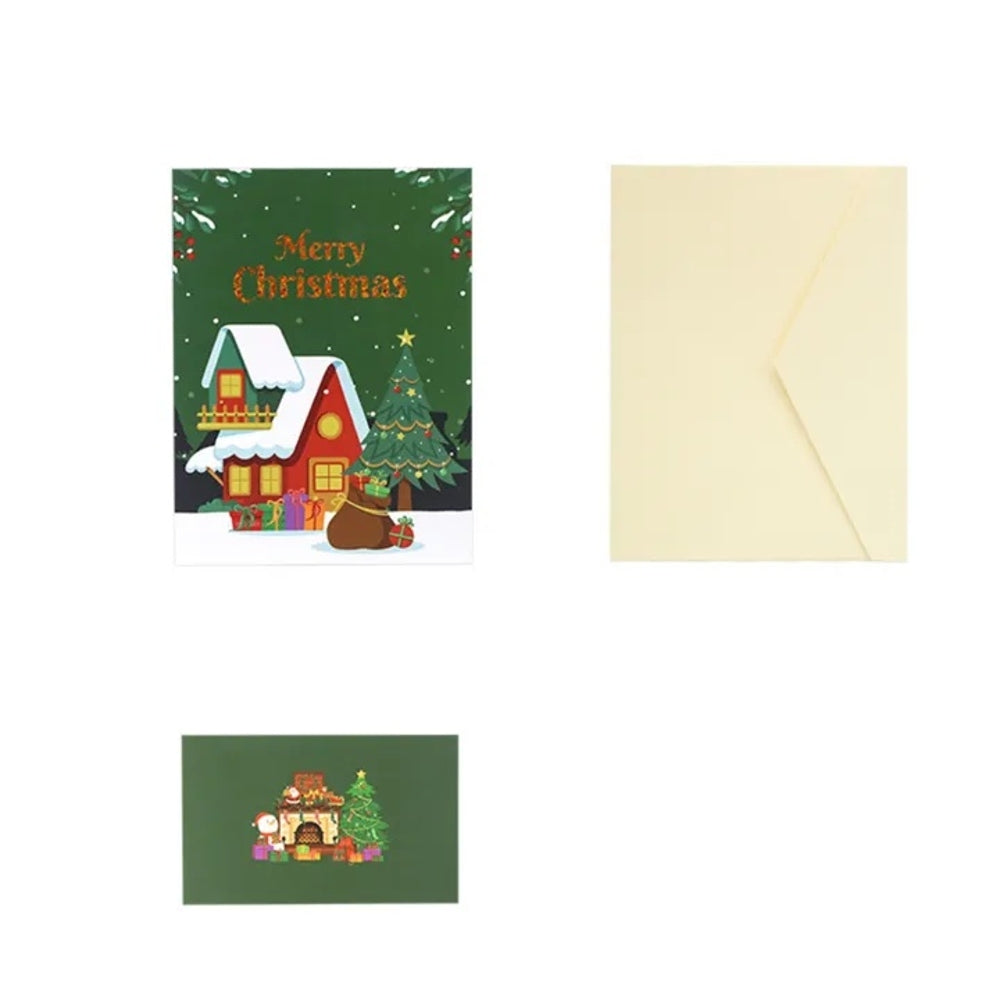 Jolly Santa & Fireplace Wonderland 3D Pop Up Christmas Card
