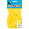 Pack of 10 Lemon Yellow 12" Premium Latex Balloons